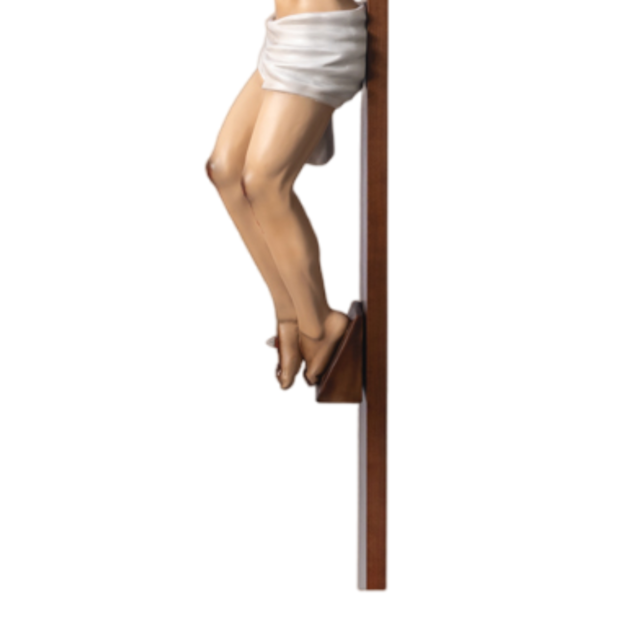Crocifisso Croce in Legno 220 x 108 con Cristo 100 cm da Appendere in Resina
