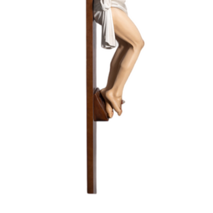 Crocifisso Croce in Legno 220 x 108 con Cristo 100 cm da Appendere in Resina