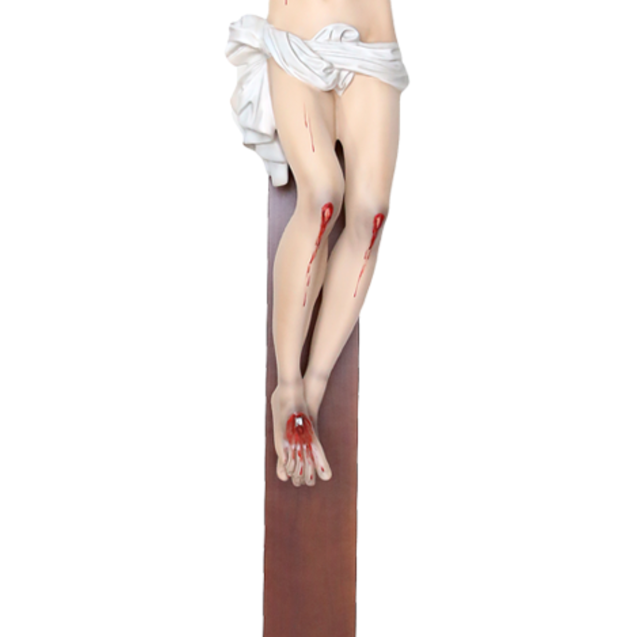 Crocifisso Croce in Legno 240 x 150 con Cristo 120 cm da Appendere in Vetroresina