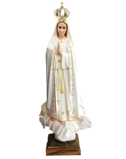 Statua Madonna di Fatima 95 cm in PVC con Occhi di Vetro