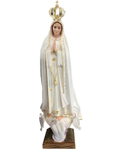 Statua Madonna di Fatima 105 cm in PVC con Occhi di Vetro