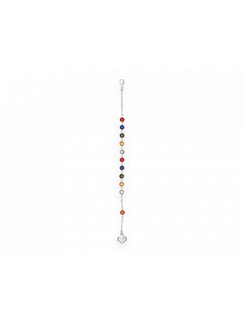 Bracciale in Vetro Iridescente con Grani 6 Millimetri