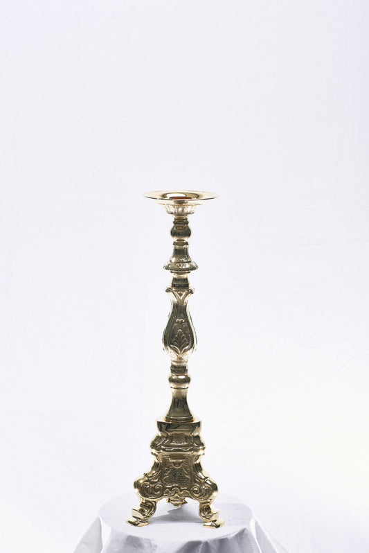 Candeliere da Altare in Ottone Dorato Altezza 60 centimetri