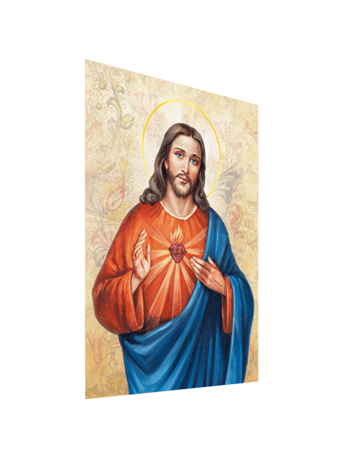 Quadro Tela Sacro Cuore di Gesù con Effetto Dipinto