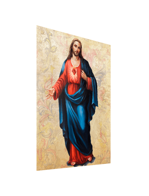 Quadro Tela Sacro Cuore di Gesù con Effetto Dipinto