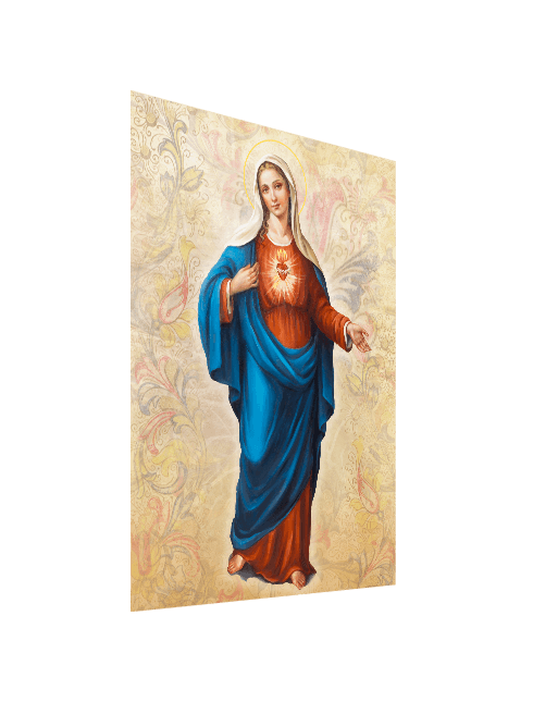 Quadro Tela Sacro Cuore di Maria con Effetto Dipinto