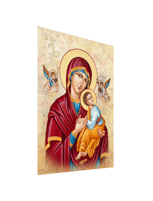 Quadro Tela Madonna con Bambino con Effetto Dipinto