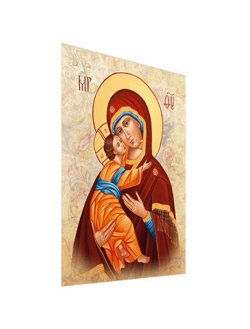 Quadro Tela Madonna con Bambino con Effetto Dipinto