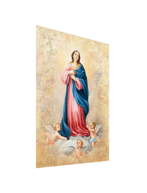 Quadro Tela Madonna Assunta in Cielo con Angeli con Effetto Dipinto