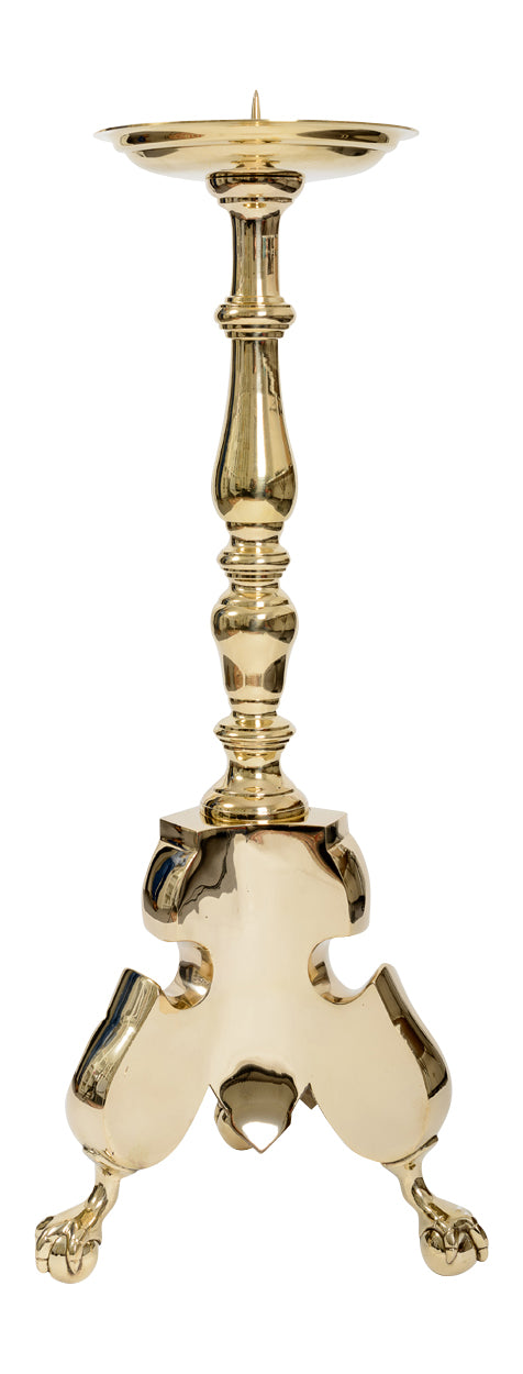 Candeliere da Altare in Ottone Dorato Altezza 80 cm