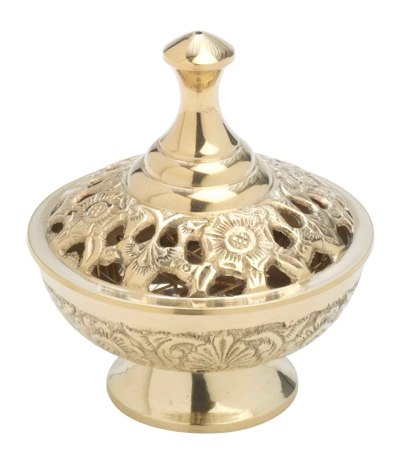Brucia Incenso in Ottone Dorato Altezza 9 cm