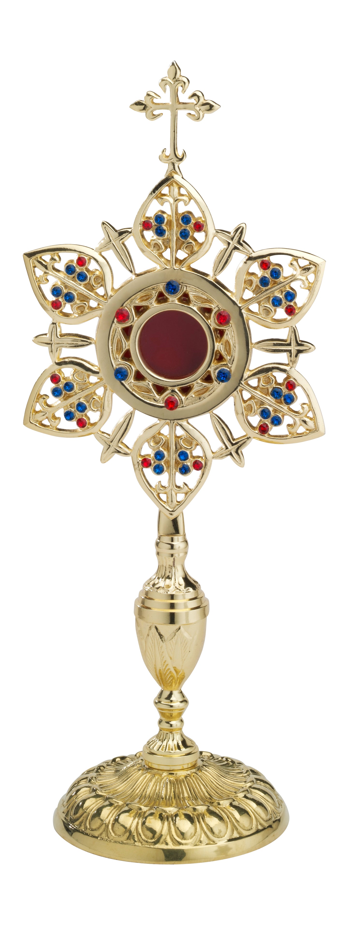 Reliquiario Dorato con Pietre da Appoggio Altezza 39 cm