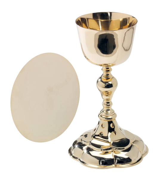 Calice in Ottone Dorato Altezza 22 cm