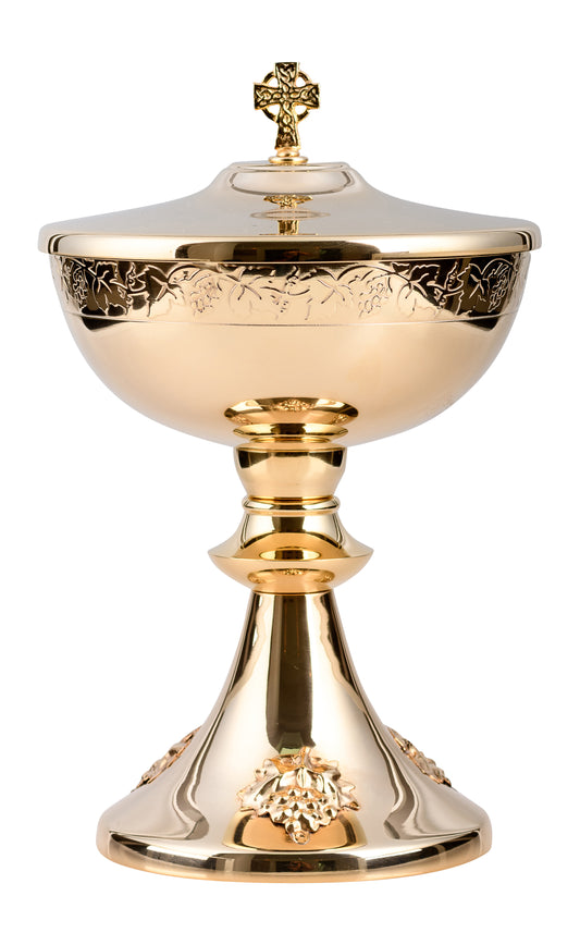 Pisside in Ottone Dorato Altezza 24,5 cm