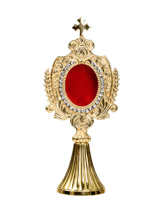 Reliquiario Dorato con Pietre da Appoggio Altezza 22 cm