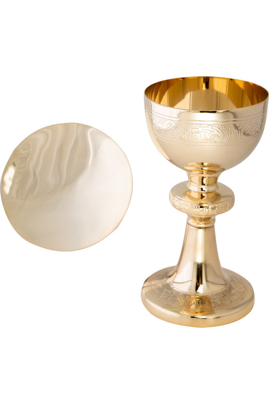 Calice in Ottone Dorato Altezza 20 cm