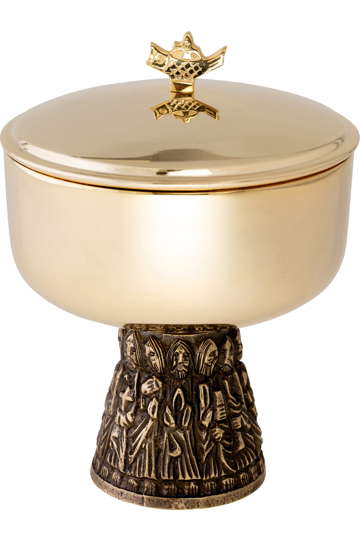 Pisside in Ottone Dorato Altezza 15 cm