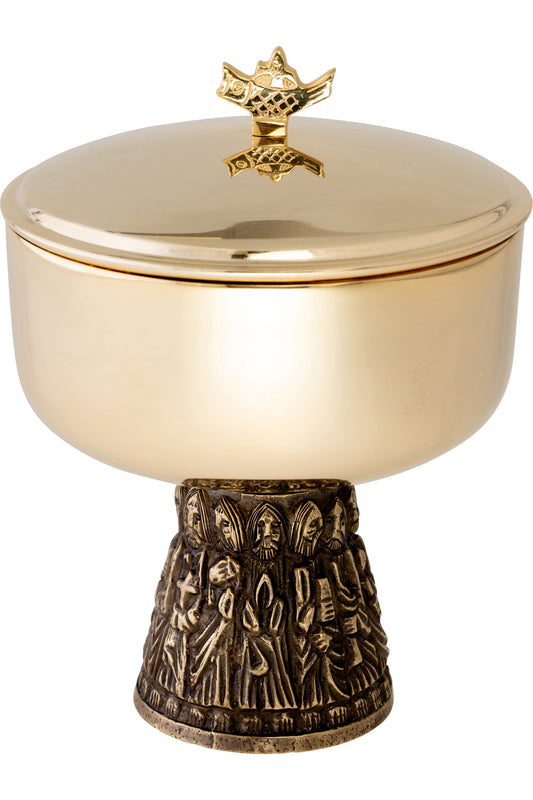 Pisside in Ottone Dorato Altezza 15 cm