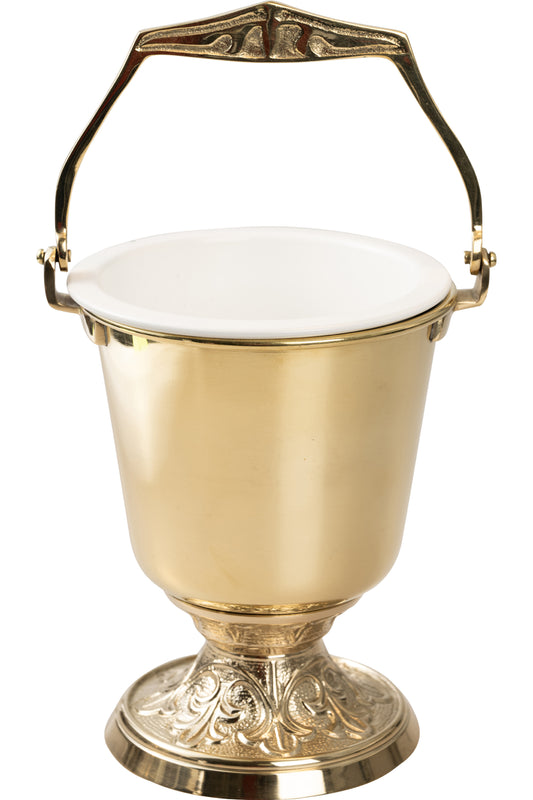 Secchiello Acqua Santa Ottone Altezza 24 cm Diametro 12 cm