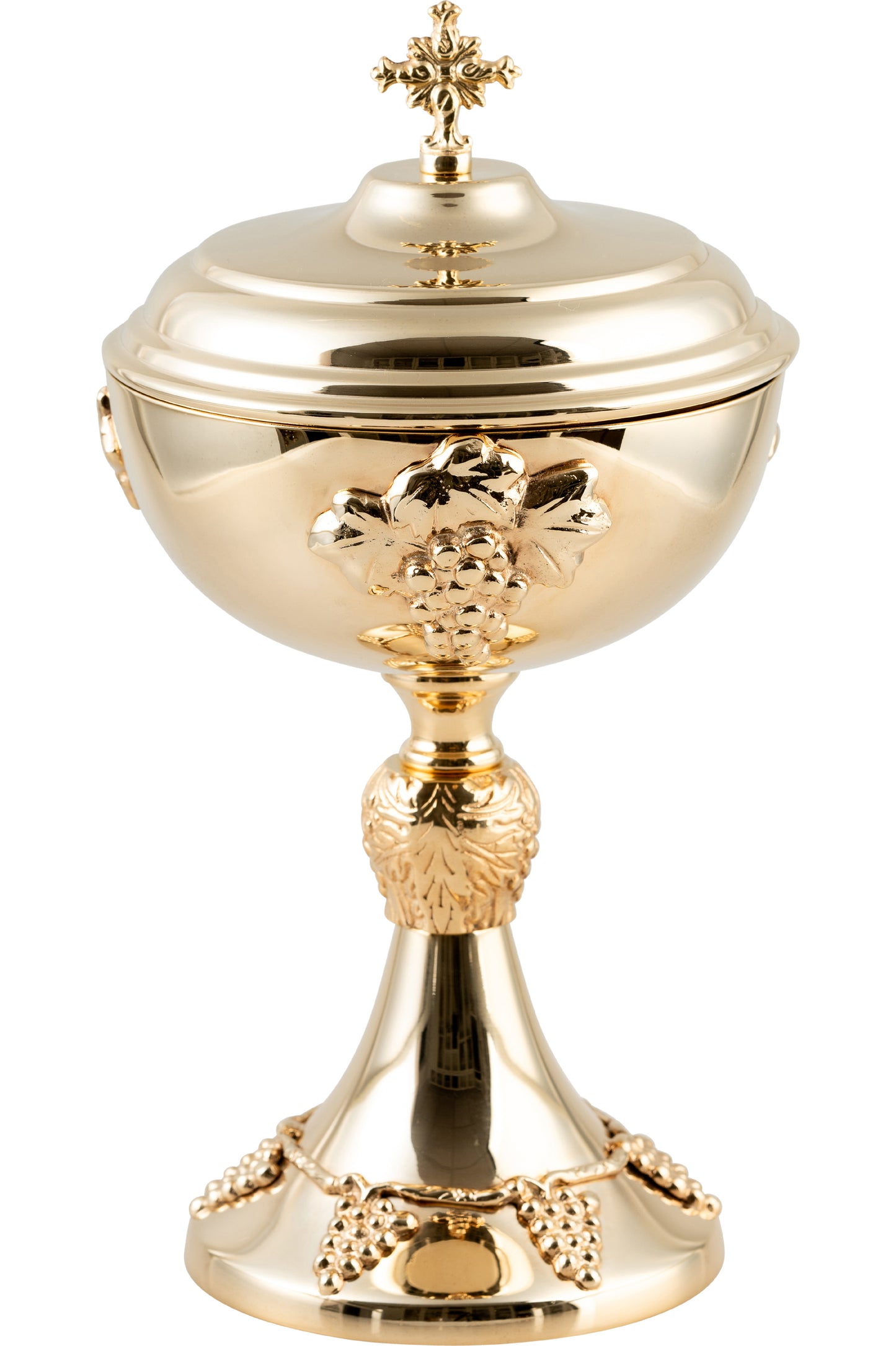Pisside in Ottone Dorato Altezza 28 cm