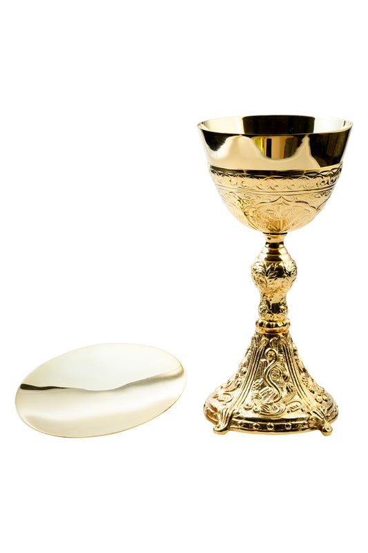 Calice in Ottone Dorato Altezza 24 cm
