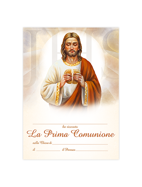Diplomino Pergamena da Compilare "Prima Comunione" 18x24 cm 100 Pezzi