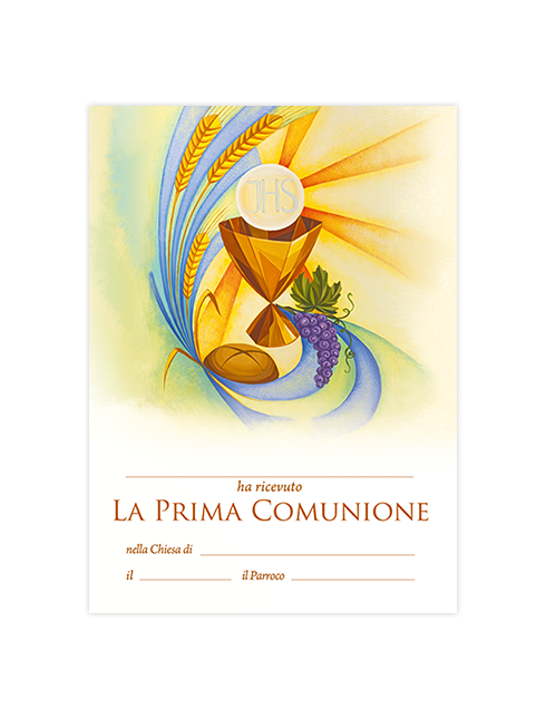 Diplomino Pergamena da Compilare "Prima Comunione" 18x24 cm 100 Pezzi
