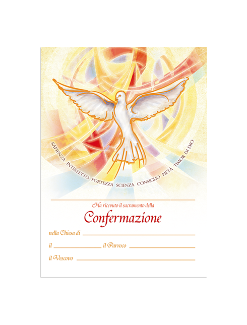 Diplomino Pergamena da Compilare "Confermazione" 18x24 cm 100 Pezzi