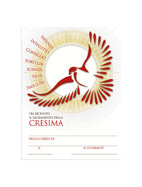 Diplomino Pergamena da Compilare "Confermazione" 18x24 cm 100 Pezzi