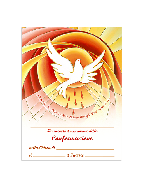 Diplomino Pergamena da Compilare "Confermazione" 18x24 cm 100 Pezzi