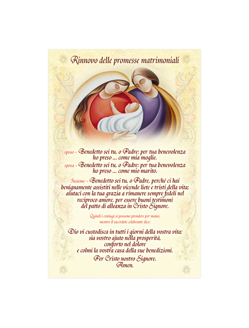 Diplomino in Carta Pergamena Rinnovo delle Promesse Matrimoniali 10x15 cm 100 Pezzi