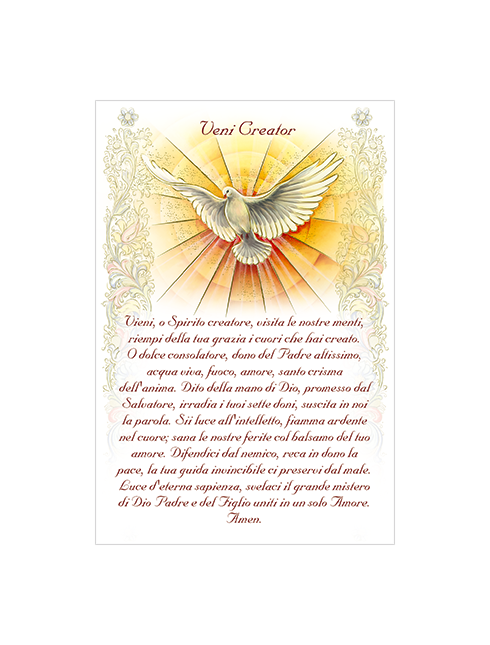 Diplomino in Carta Pergamena Preghiera Vieni Creator 10x15 cm 100 Pezzi