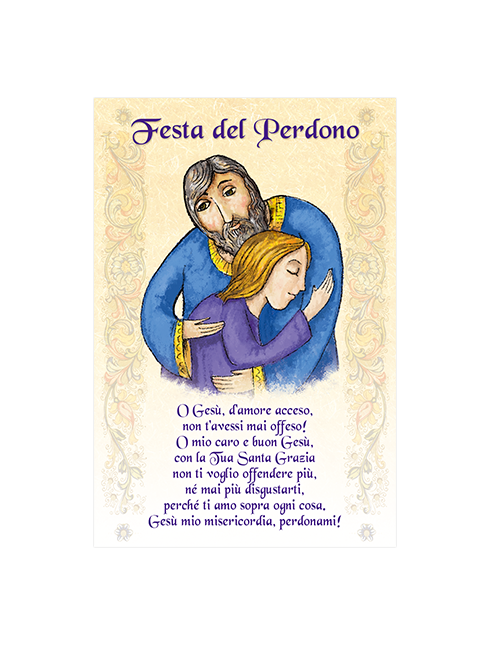 Diplomino in Carta Pergamena Festa del Perdono 10x15 cm 100 Pezzi