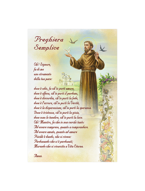 Diplomino in Carta Pergamena Preghiera Semplice 10x15 cm 100 Pezzi
