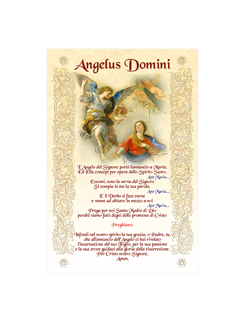 Diplomino in Carta Pergamena Preghiera Angelus Domini 10x15 cm 100 Pezzi