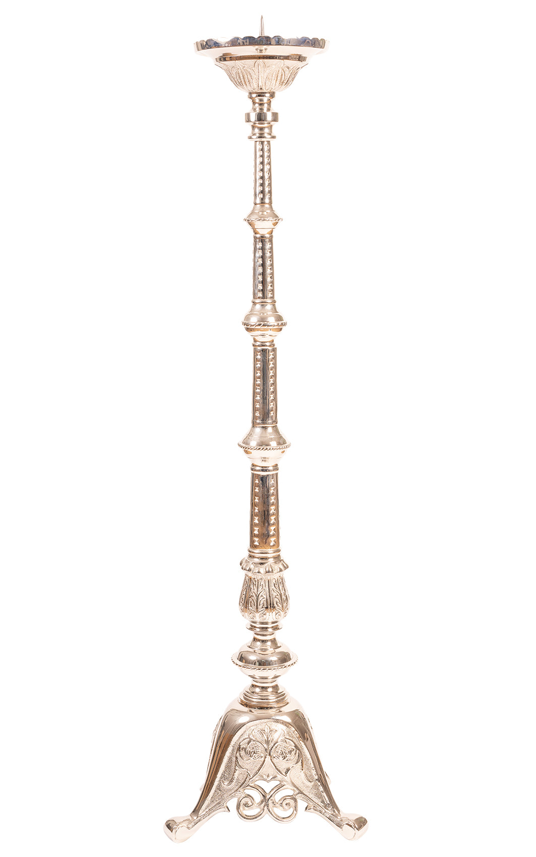 Portacandele da Altare in Ottone Nichelato Altezza 110 cm