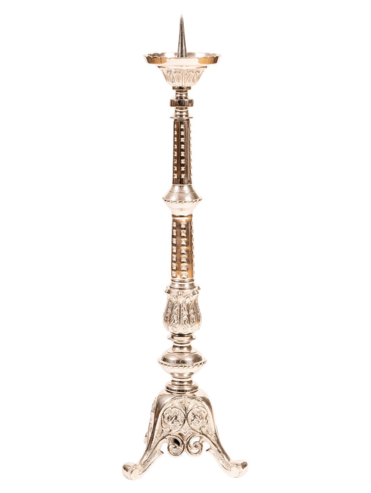 Portacandele da Altare in Ottone Nichelato Altezza 62 cm