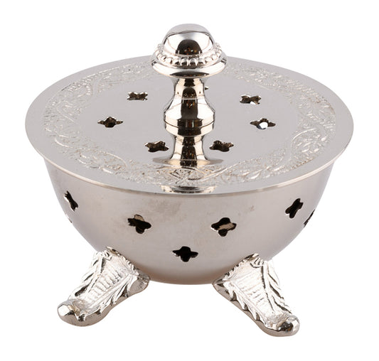 Brucia Incenso in Ottone Argentato Altezza 8 cm