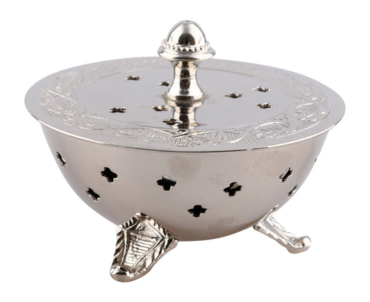 Brucia Incenso in Ottone Argentato Altezza 10 cm