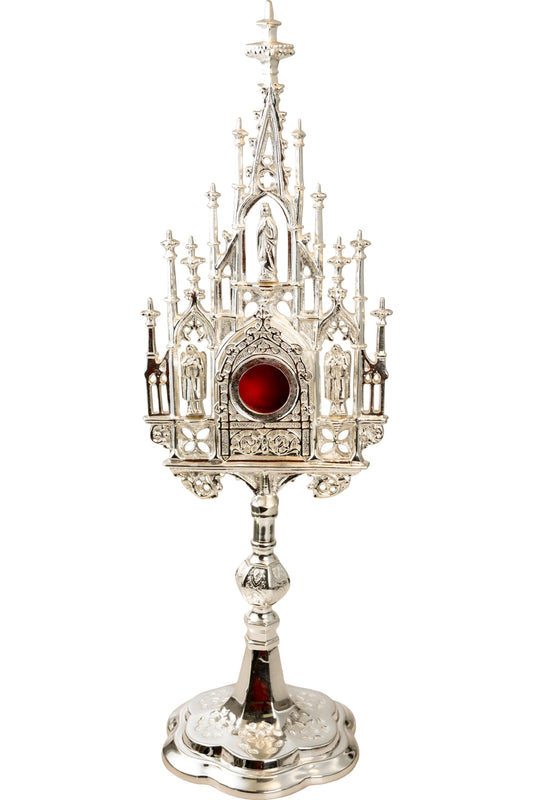 Reliquiario Gotico Argentato da Appoggio Altezza 57 cm