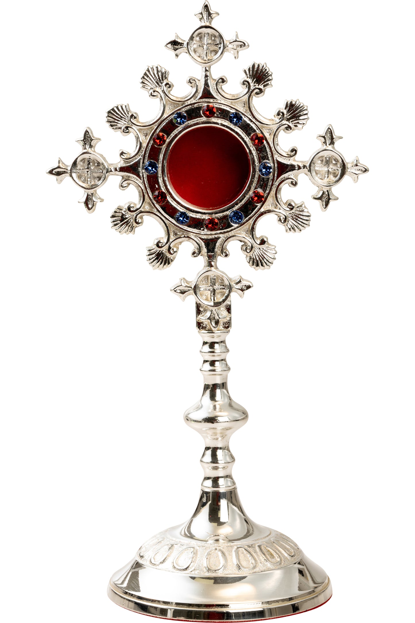 Reliquiario Argentato con Pietre da Appoggio Altezza 25 cm