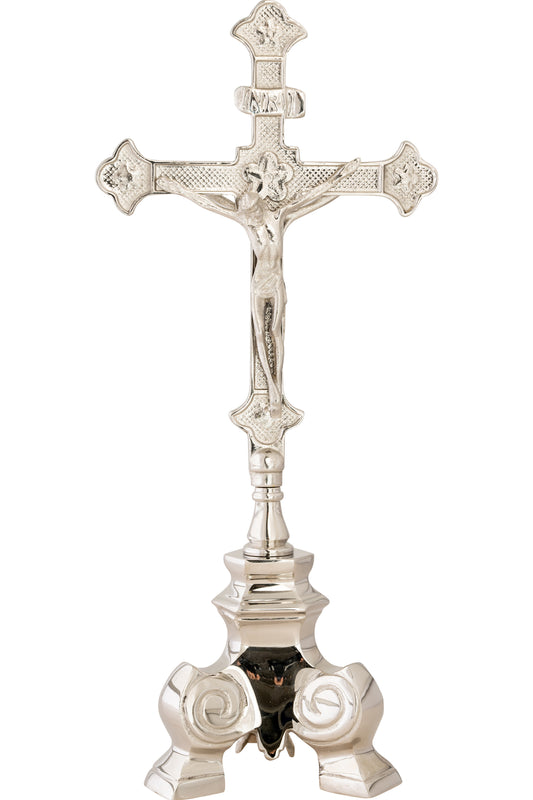 Croce per Altare Argentata Altezza 35 cm