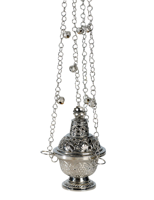 Turibolo in Ottone Argentato Lucido Altezza 16 cm