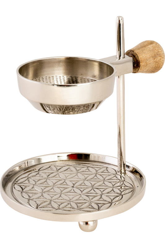 Brucia Incenso Argentato Regolabile Altezza 11 cm