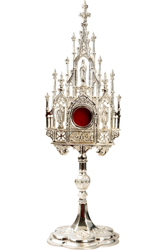 Reliquiario Gotico Argentato da Appoggio Altezza 40 cm