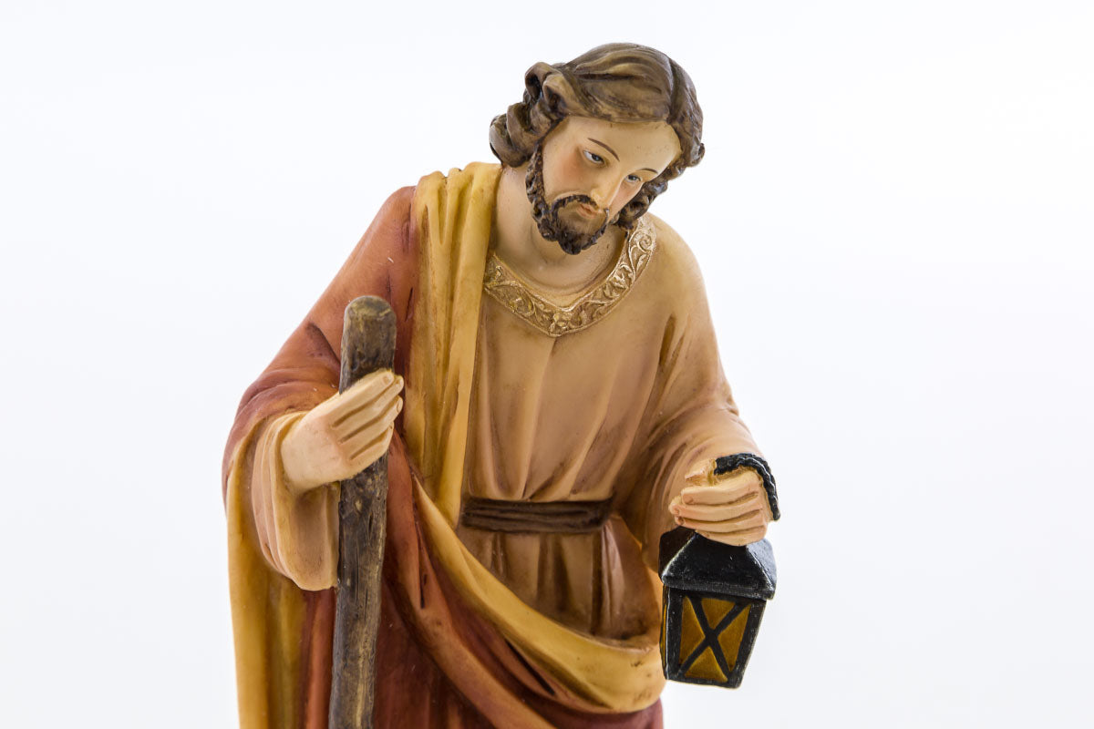 Set Statue Natività Presepe Completo 8 Pezzi in resina decorato a mano 20 cm.