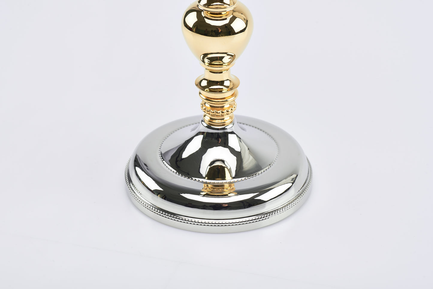 Calice in Ottone Nichelato Lucido Coppa Dorata Altezza 22 Centimetri