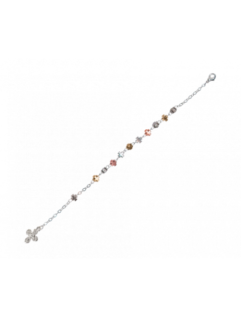 Bracciale con Croce Celtica Multicolor in Metallo Grani a Croce 4 Millimetri