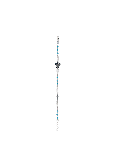 Bracciale Angelo di Dio Azzurro in Argento