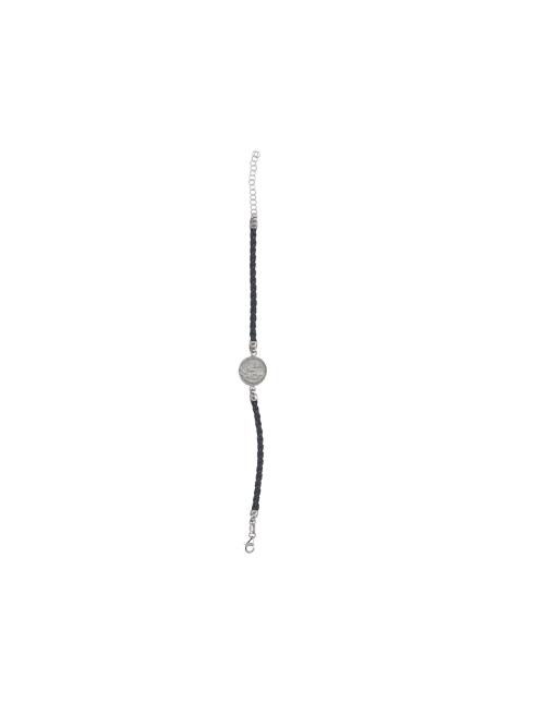 Bracciale San Benedetto in Pelle con Medaglia in Argento Astuccio Incluso